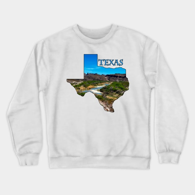 State of Texas Outline Crewneck Sweatshirt by gorff